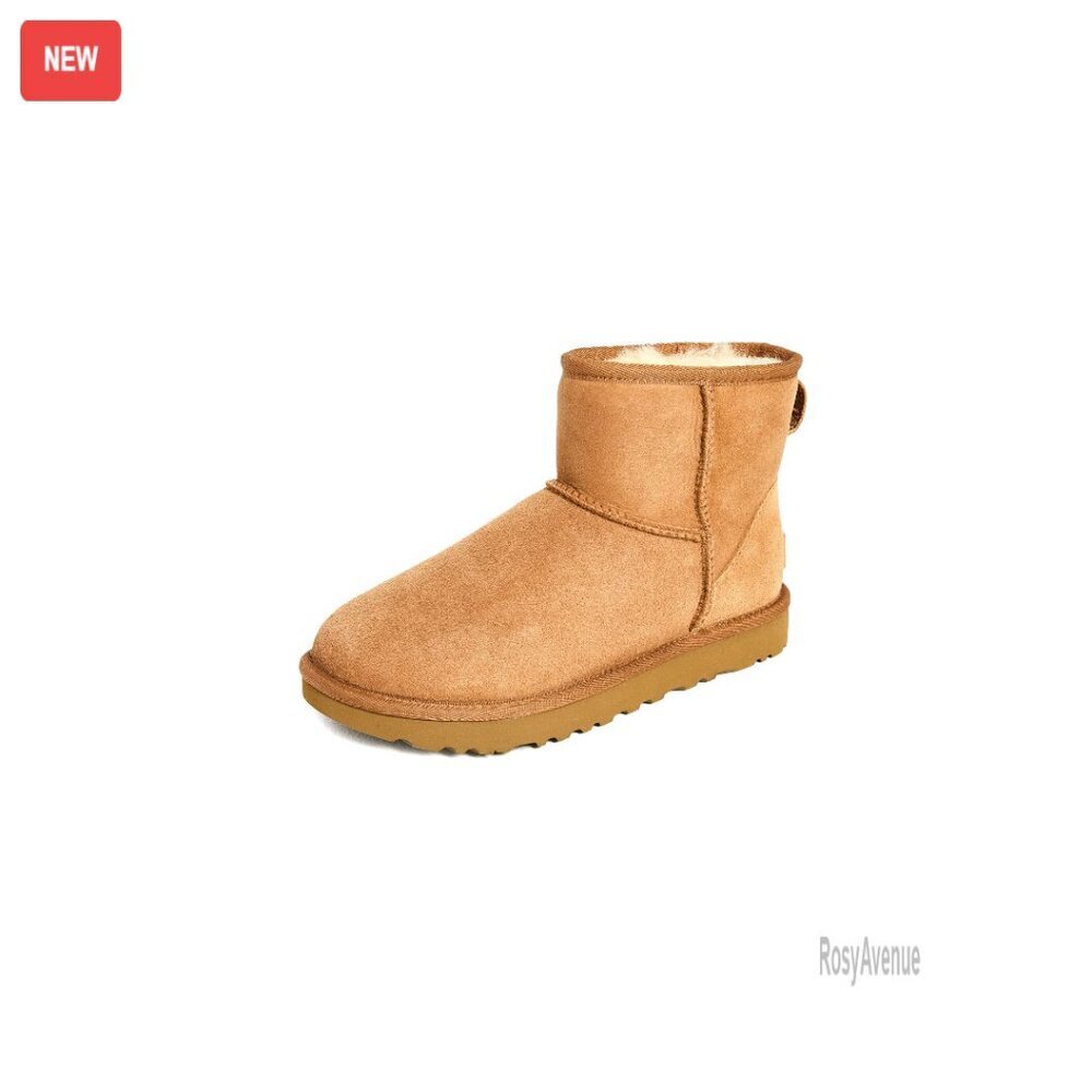 Sheepskin Lined Ankle Boots, Size 7, Water Repellent, Cozy Winter Footwear